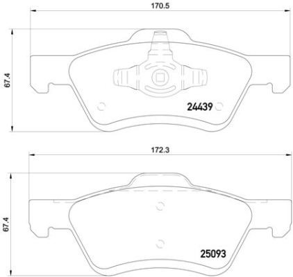 stabdžių trinkelių rinkinys, diskinis stabdys - P 24 159 BREMBO