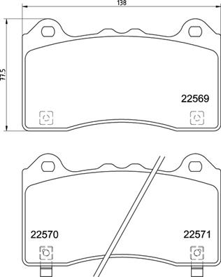 Brake Pad Set, disc brake - P 24 202 BREMBO