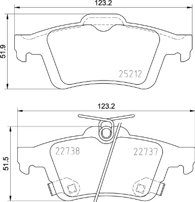 stabdžių trinkelių rinkinys, diskinis stabdys - P 24 216 BREMBO