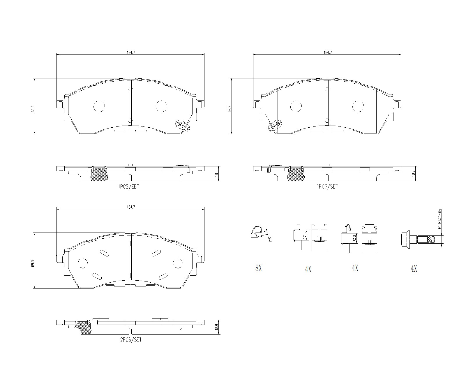Kit pastiglie freno, Freno a disco - P 24 225 BREMBO