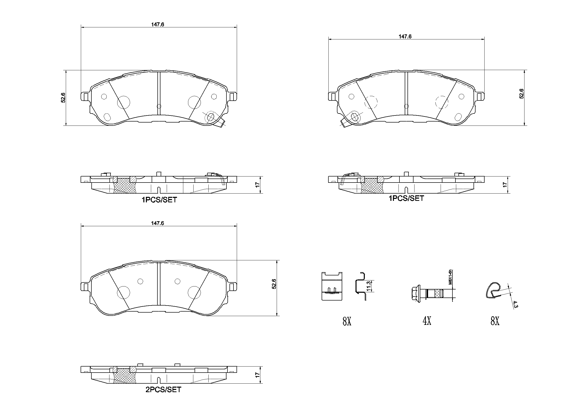 Brake Pad Set, disc brake - P 24 235 BREMBO