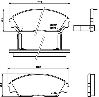 Brake Pad Set, disc brake - P 28 016 BREMBO