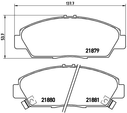 Brake Pad Set, disc brake - P 28 021 BREMBO