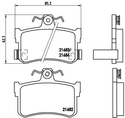 Brake Pad Set, disc brake - P 28 027 BREMBO