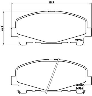 stabdžių trinkelių rinkinys, diskinis stabdys - P 28 043 BREMBO