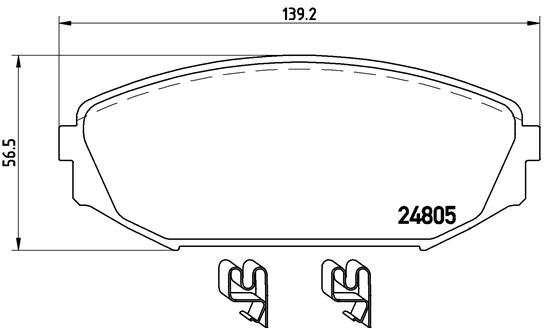 stabdžių trinkelių rinkinys, diskinis stabdys - P 28 049 BREMBO