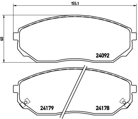 Brake Pad Set, disc brake - P 30 019 BREMBO