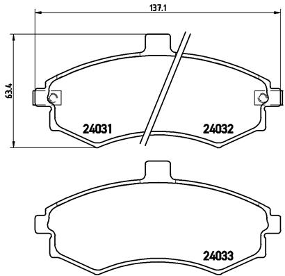 Kit pastiglie freno, Freno a disco - P 30 020 BREMBO