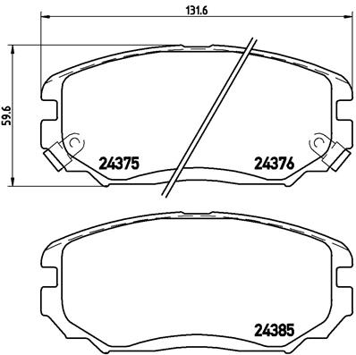 Brake Pad Set, disc brake - P 30 038 BREMBO