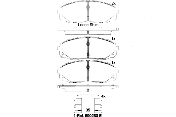 Brake Pad Set, disc brake - P 30 095 BREMBO