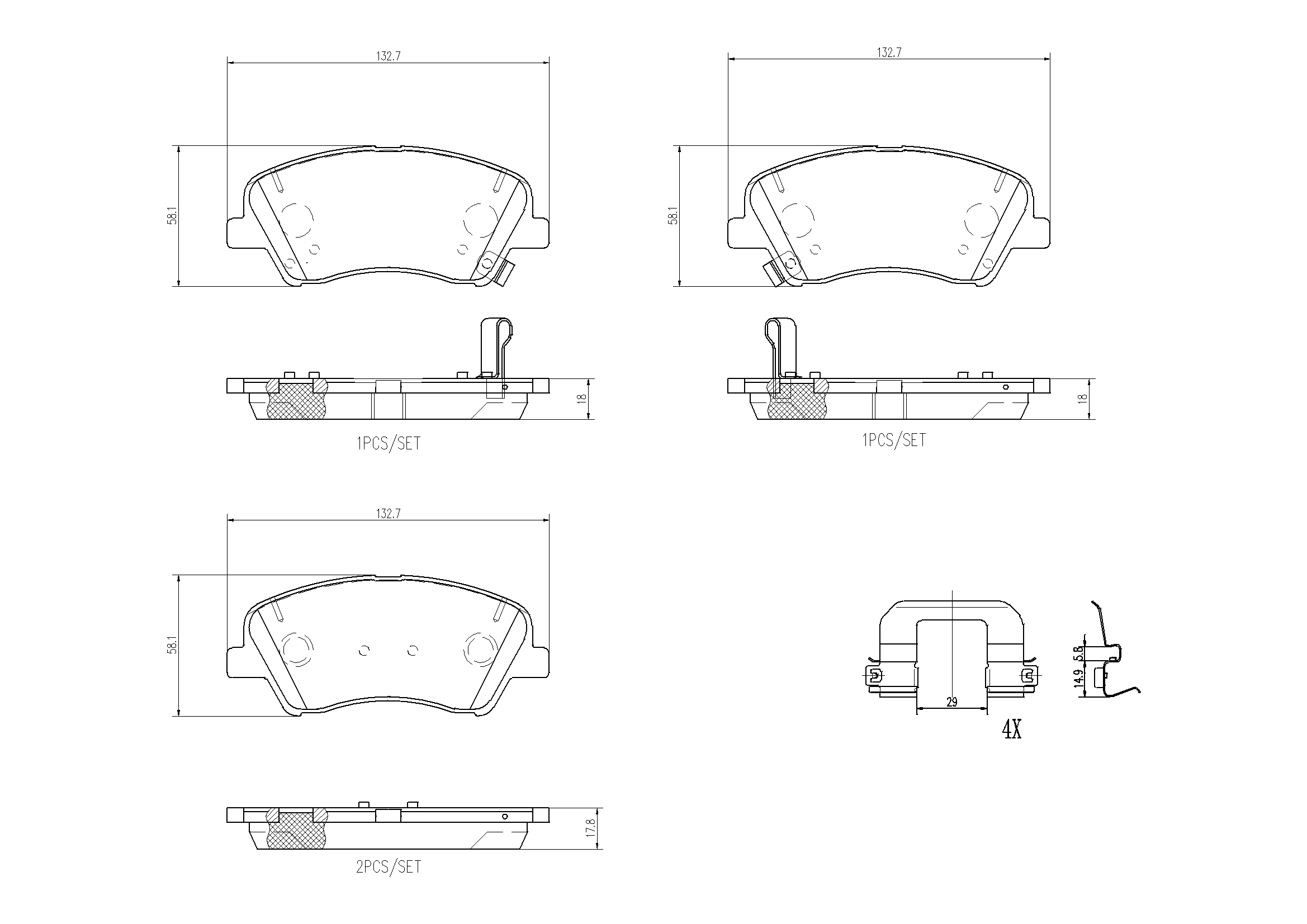 Brake Pad Set, disc brake - P 30 098 BREMBO
