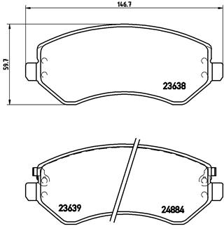 Brake Pad Set, disc brake - P 37 007 BREMBO