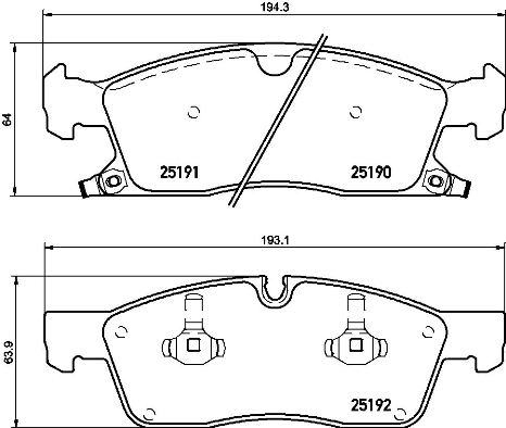 Brake Pad Set, disc brake - P 37 015 BREMBO
