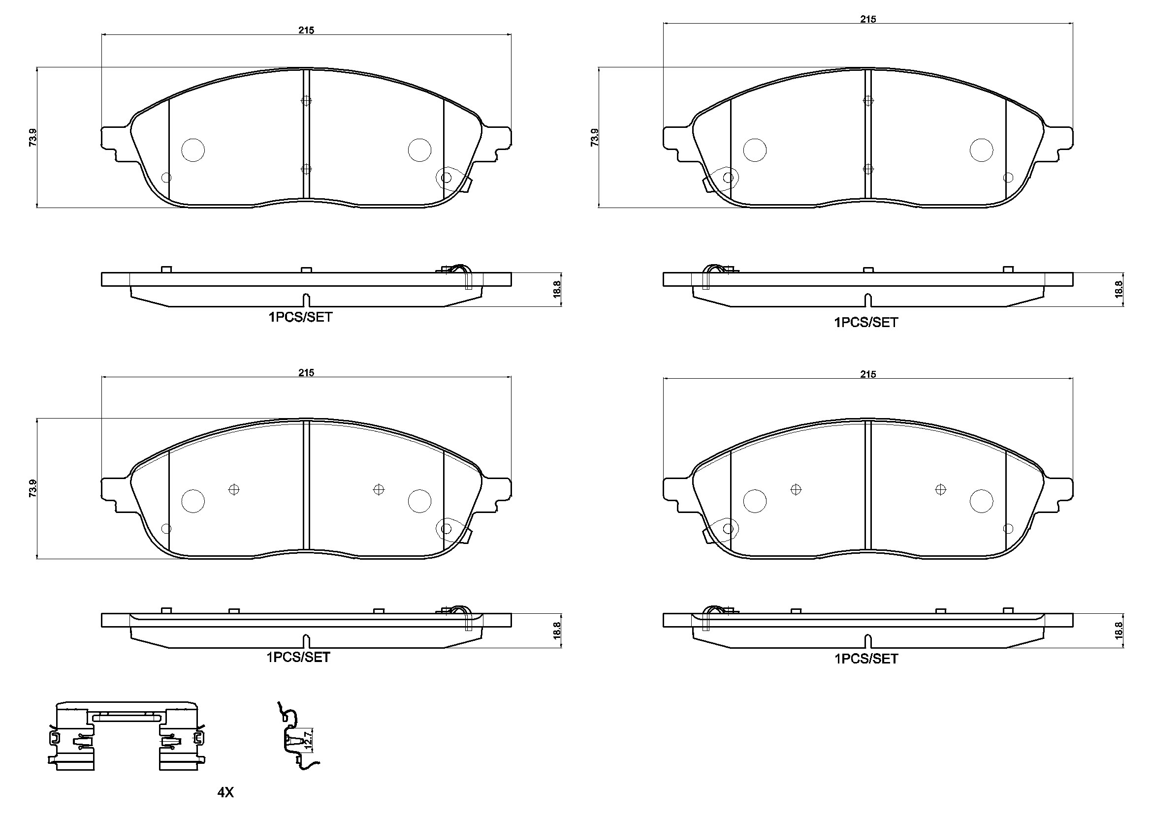 Brake Pad Set, disc brake - P 37 031 BREMBO