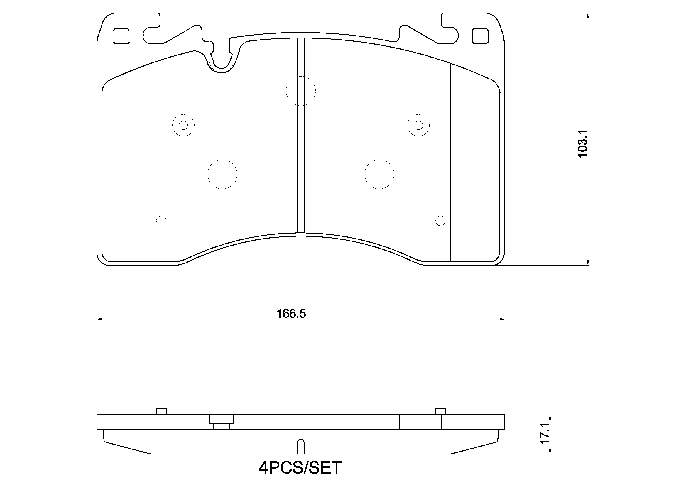 Brake Pad Set, disc brake - P 44 033 BREMBO