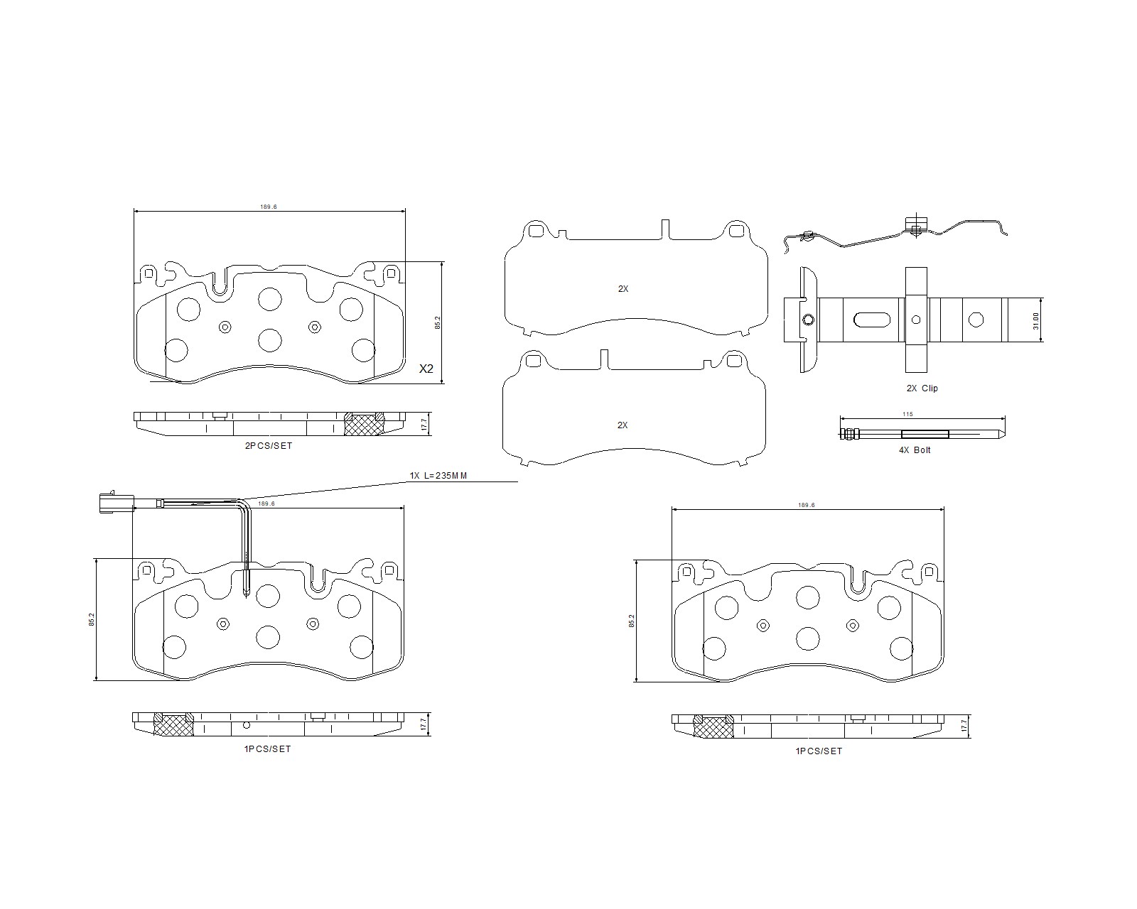 stabdžių trinkelių rinkinys, diskinis stabdys - P 48 005 BREMBO