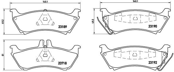 stabdžių trinkelių rinkinys, diskinis stabdys - P 50 044 BREMBO