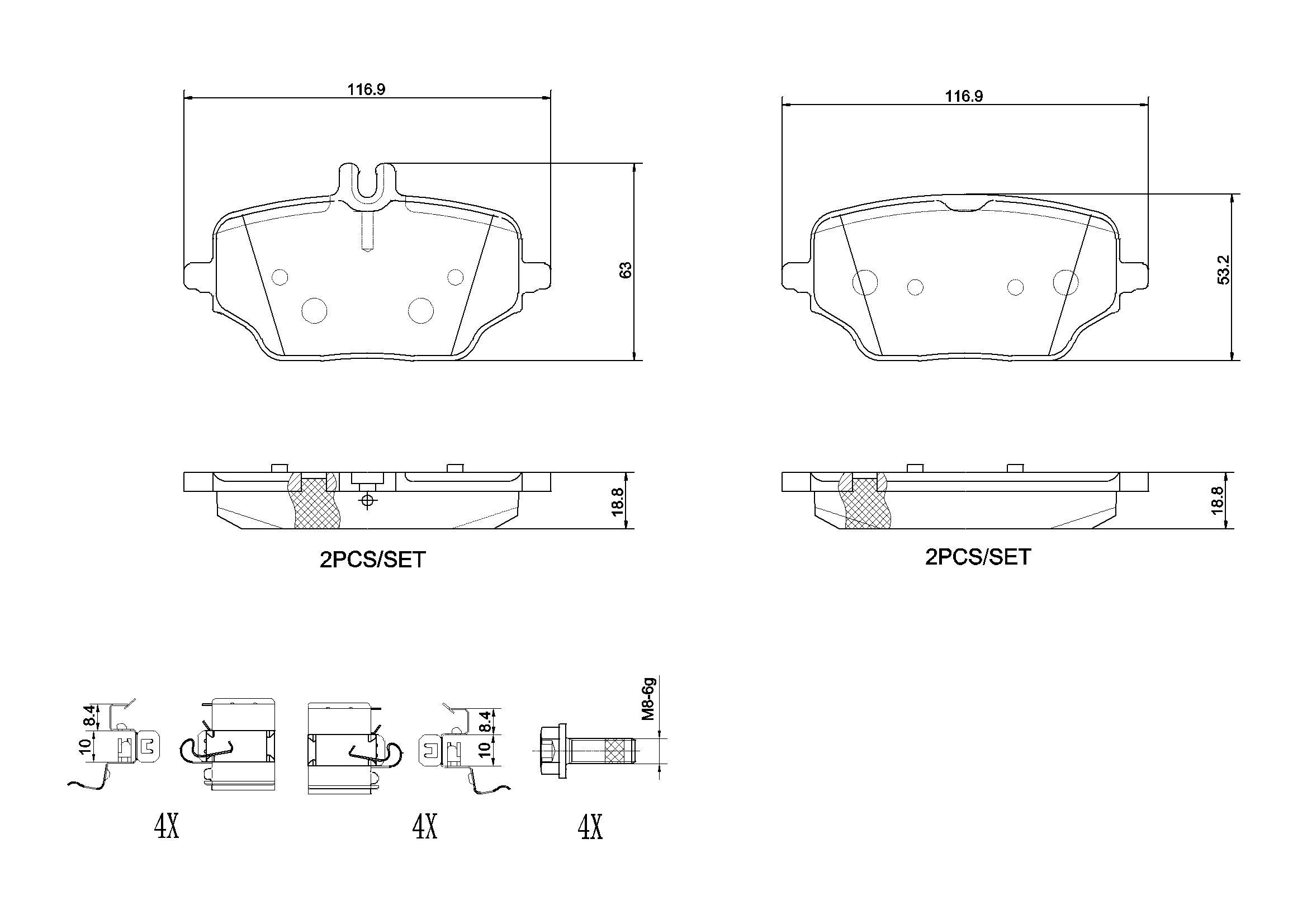 Kit pastiglie freno, Freno a disco - P 50 162 BREMBO