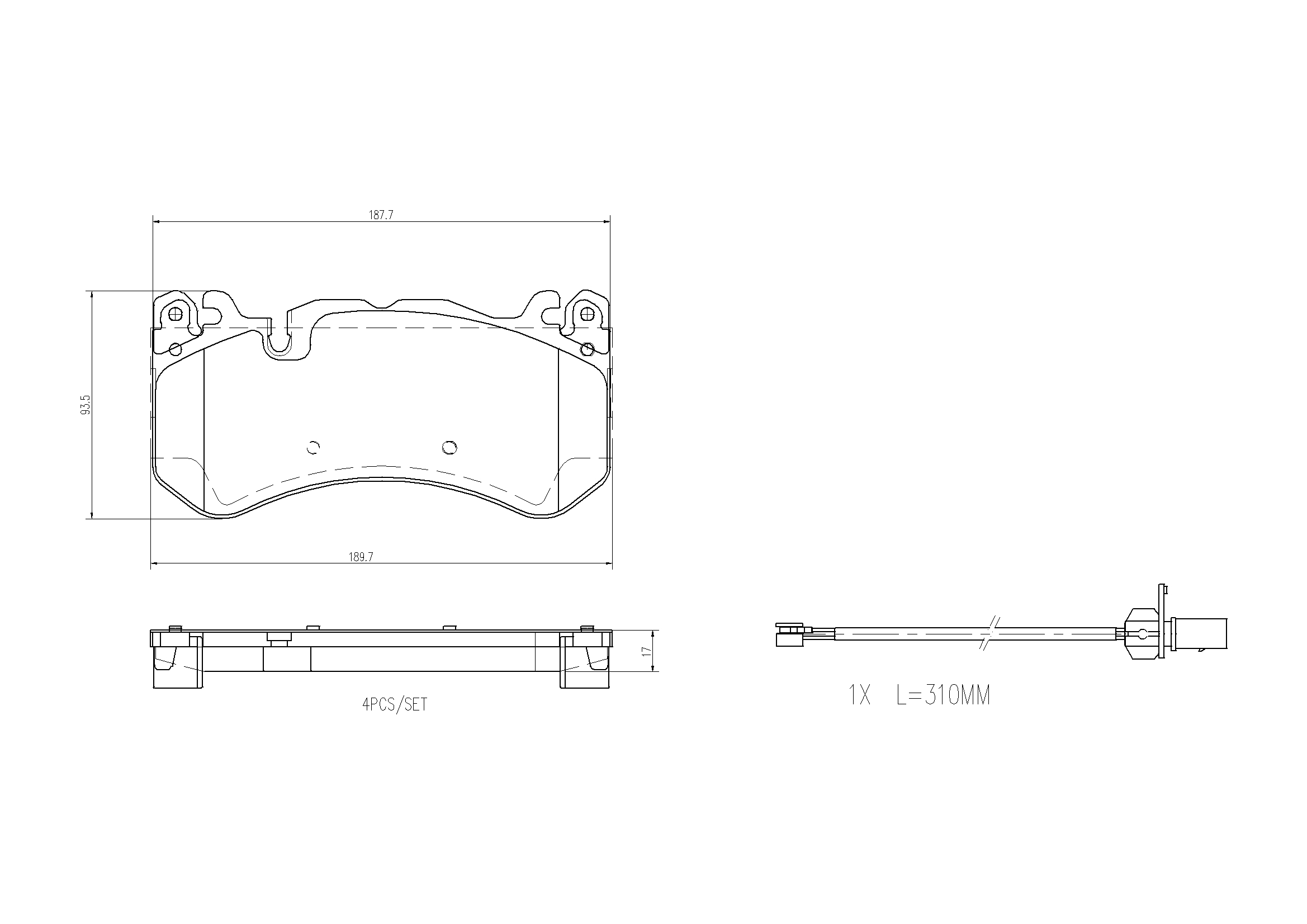 Kit pastiglie freno, Freno a disco - P 50 164 BREMBO