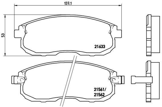 Комплект тормозных колодок, дисковый тормоз - P 56 021 BREMBO