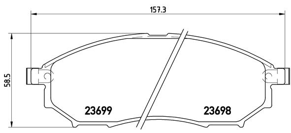 Комплект тормозных колодок, дисковый тормоз - P 56 058 BREMBO