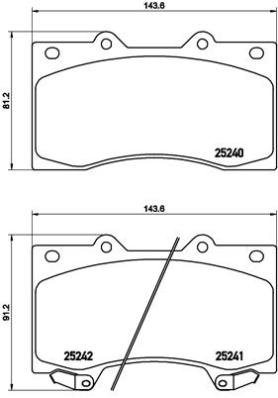 Brake Pad Set, disc brake - P 56 081 BREMBO