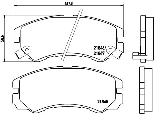 stabdžių trinkelių rinkinys, diskinis stabdys - P 59 020 BREMBO
