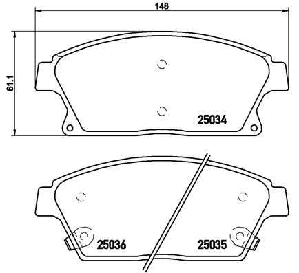 Brake Pad Set, disc brake - P 59 077 BREMBO