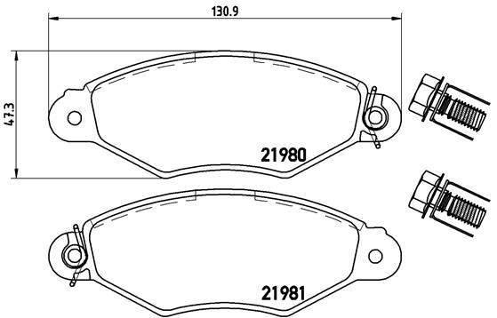 Brake Pad Set, disc brake - P 61 098 BREMBO
