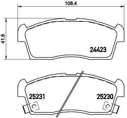 Комплект тормозных колодок, дисковый тормоз - P 61 108 BREMBO