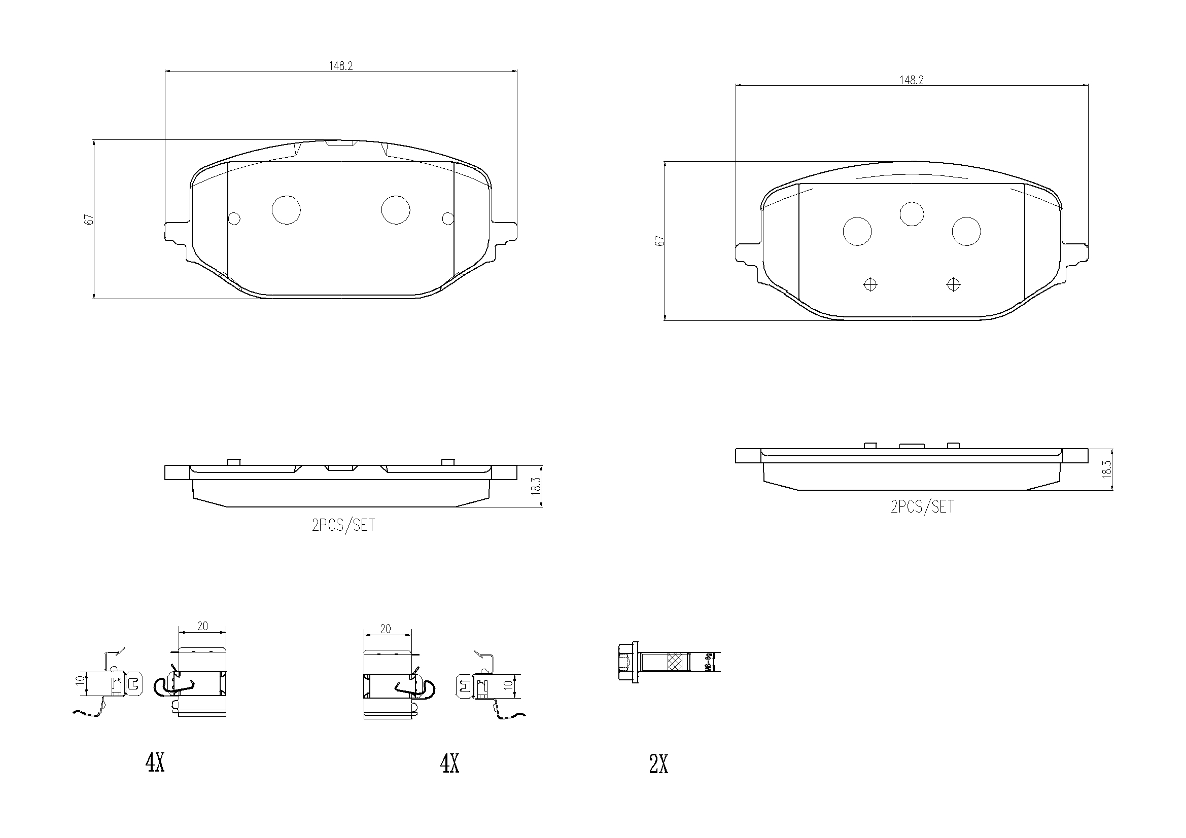 Brake Pad Set, disc brake - P 61 142 BREMBO