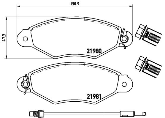 Kit pastiglie freno, Freno a disco - P 68 042 BREMBO