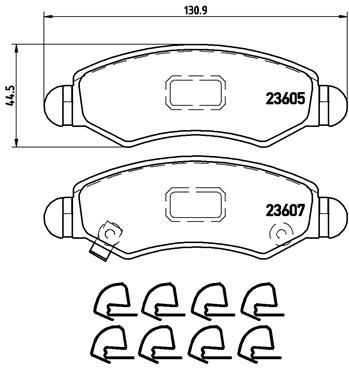 Brake Pad Set, disc brake - P 79 015 BREMBO