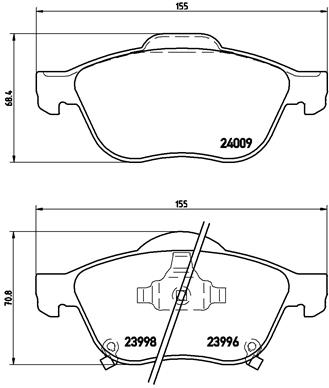 stabdžių trinkelių rinkinys, diskinis stabdys - P 83 043 BREMBO