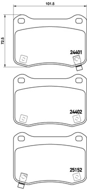 Bremsbelagsatz, Scheibenbremse - P 83 134 BREMBO