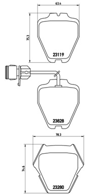 Комплект тормозных колодок, дисковый тормоз - P 85 054 BREMBO