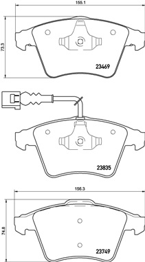 Комплект тормозных колодок, дисковый тормоз - P 85 149 BREMBO