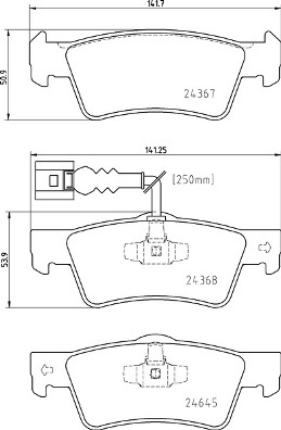 Brake Pad Set, disc brake - P 85 163 BREMBO