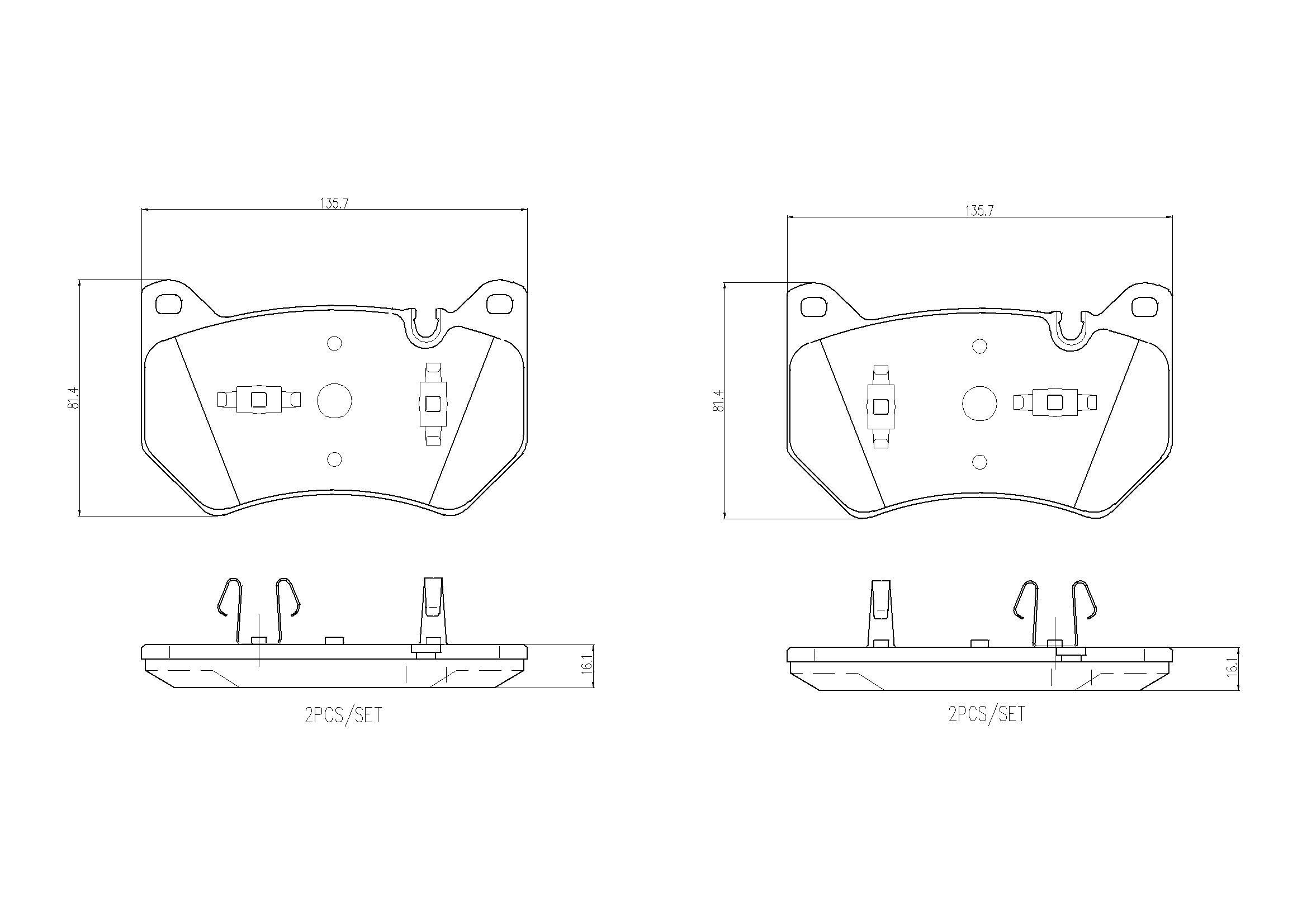 Brake Pad Set, disc brake - P 85 181 BREMBO