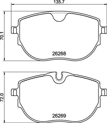 Brake Pad Set, disc brake - P 85 187 BREMBO
