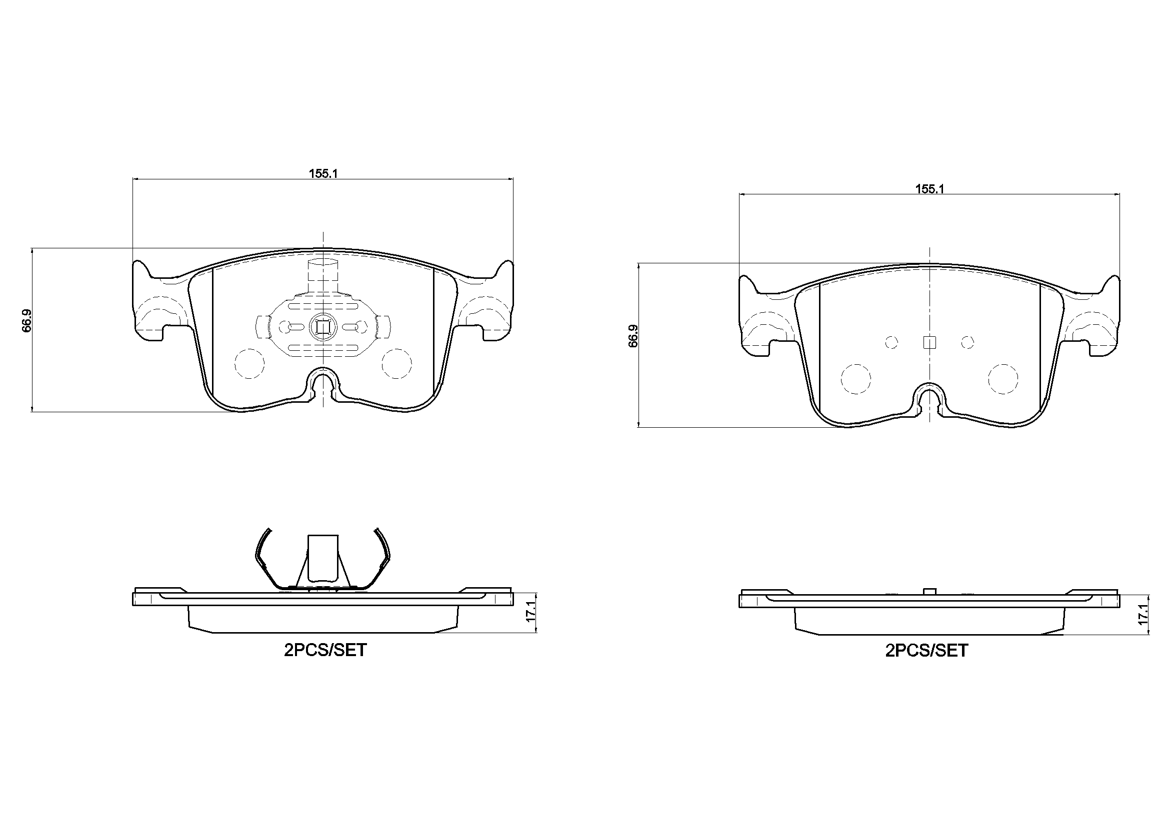 Brake Pad Set, disc brake - P 85 199 BREMBO