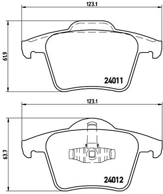 Bremsbelagsatz, Scheibenbremse - P 86 019 BREMBO