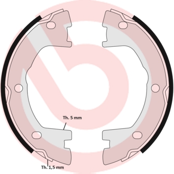 Brake Shoe Set, parking brake - S A6 506 BREMBO
