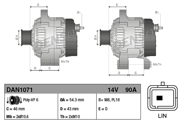 Alternatore - DAN1071 DENSO
