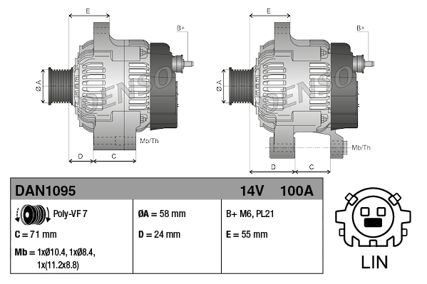 Alternatore - DAN1095 DENSO