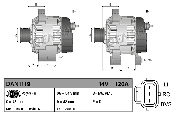 Alternatore - DAN1119 DENSO
