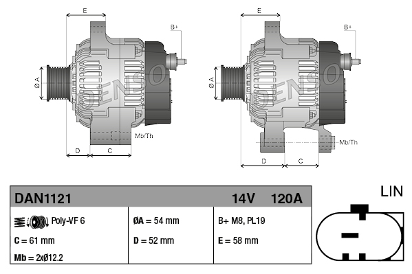 Alternatore - DAN1121 DENSO