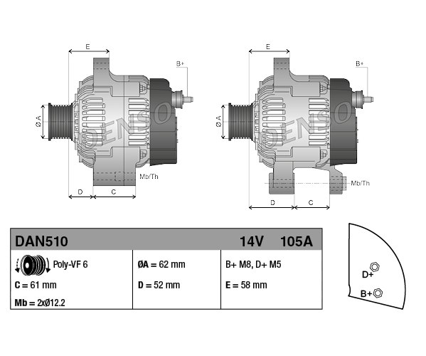 Alternatore - DAN510 DENSO