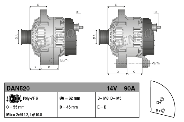 Generator - DAN520 DENSO