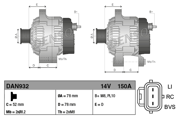 Generator - DAN932 DENSO